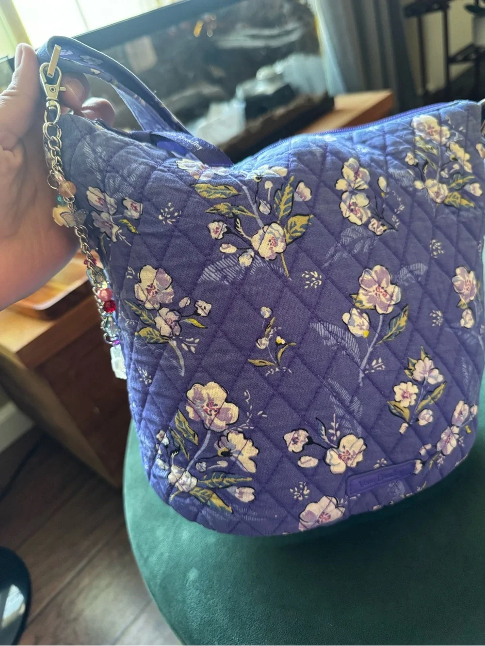 Vera Bradley Quilted Floral Shoulder Bag in Purple